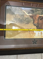 DAVID R STOECKLEIN Mother Child Texas Longhorn Signed Framed Photo 30.5″ x 41″