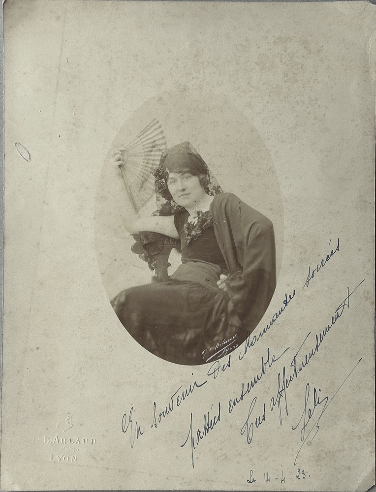 France Portrait Of A Woman By Allaud à Lyon Photo Vintage Dated 1923