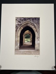 American Color Architectural Photograph Double Medieval Arches Signed Illegibly