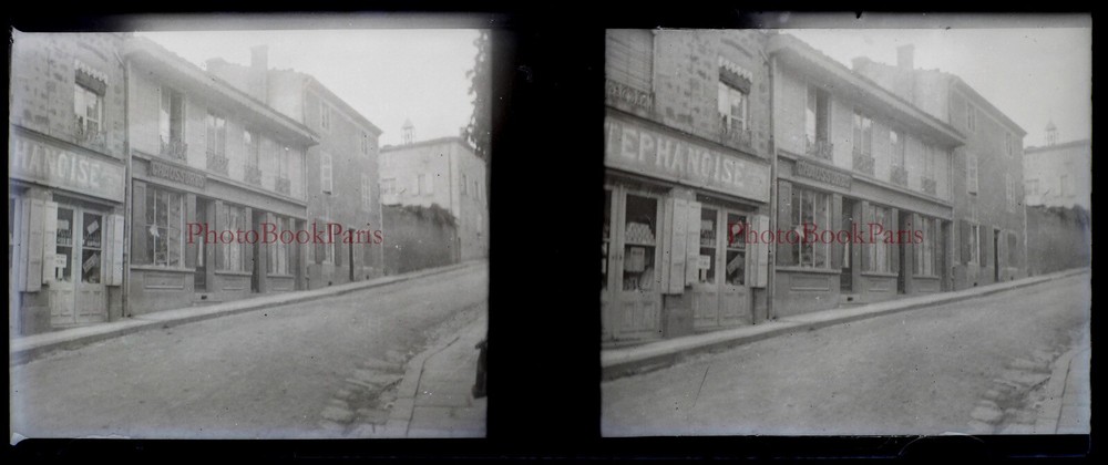 France Boutique Stephanoise c1912 Photo Negative Plate De Verre Stereo