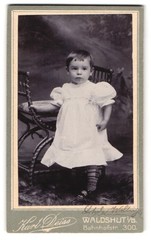Photograph Karl Deiss, Waldshut I. B., Bahnhofstr. 300, Toddler in White Rüs