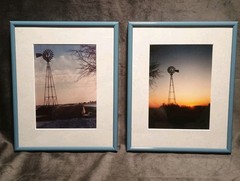 2 Windmill Landscape Photography Framed Sunrise & Sunset Rural/Farm/Country 8×10