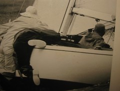 Original Vintage DAVID ROSENFELD ‘Sailboat SAILORS Ballasting BOAT’ PHOTOGRAPH