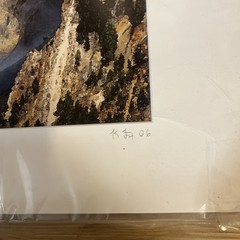 Matted Photo Yellowstone Waterfall Canyon Landscape Print Signed KF 2006