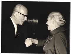 Photography writer Anna Seghers receives the Karl Marx Order from GDR Pole