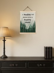 Mindset Hanging Canvas Wall Art – A Beautiful Day Begins with a Beautiful Min…