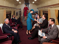 Photo Art Print of the lower level of a California Zephyr Vista-Dome car in 1961