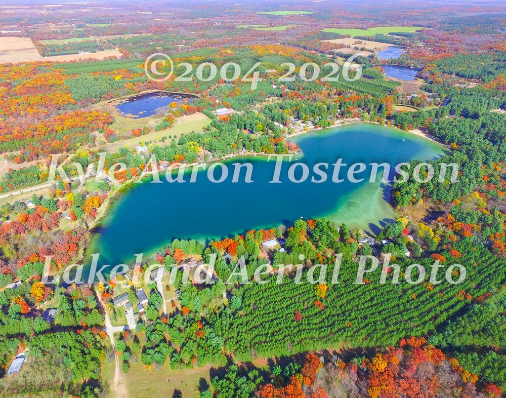 Little Silver Lk, in Waushara Co, Wild Rose, Wisc Airplane Photo. Frame Optional