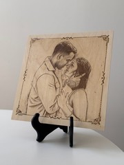 Personalized Laser Engraved Photo on Wood, Custom Wedding, Mother’s Day Gift