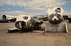 VINTAGE AIRCRAFT AIRPLANE SALVAGE SCRAPYARD SURREAL COLOR LANDSCAPE PHOTOGRAPH