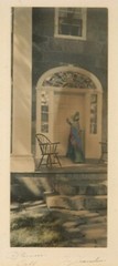 David Davidson Original Hand-Colored Photo «Afternoon Call» Framed 10×16″ ~1910s