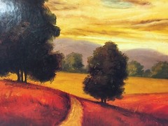Tuscany Italy Landscape Sunset WALL ART Print Mounted On Hard Cardboard 24″x24″