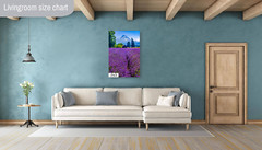 Serenity Blooms: Mt Hood Lavender Fields Wall Art Portrait Metal Canvas Print