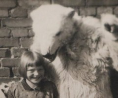 Two Great Vintage Photos – Kids and Person in Polar Bear Costume – 1920s-30s