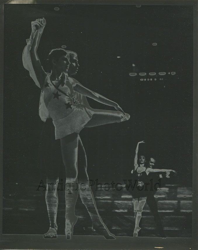 Ballet dancer strange solarized abstract vintage photo