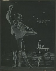 Ballet dancer strange solarized abstract vintage photo
