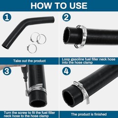 2 Pcs Gasoline Fuel Filler Neck Hose with 8 Clamp Setes 1 1/2 Inch 45 Degree