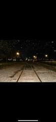 Contemporary Landscape Night Color Photograph Set – Nature, Moon, Train, River