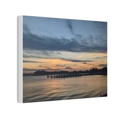 Framed Canvas Art Print, Coastal Sunset Wall Decor, Ocean Landscape Art, Decor