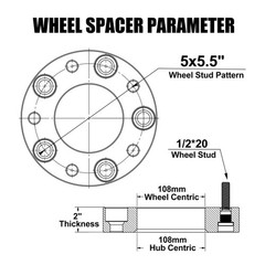 FLYCLE 5X5.5 Wheel Spacers for 1994-2001 Ram 1500, 2 inch 5×139.7mm Forged Wh…