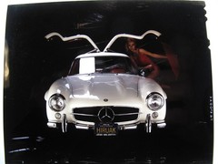vintage Original Bernard Baudet Women Model & Mercedes Gullwing 4×5 Negative Lot