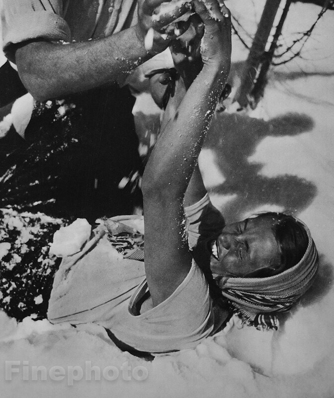 1935 Vintage Snow Fight Couple Winter Fun By JEAN MORAL Photo Gravure Art 16X20