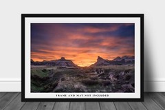 Scotts Bluff Photography Print: Nebraska Sunset Landscape Sky Prairie Photo