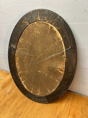 ANTIQUE Oval Portrait/Highly Ornate Tiger Wood & Heavy Gilded Gold Floral Frame