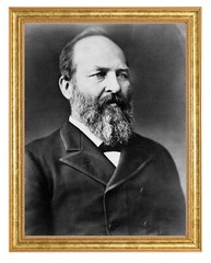 James A. Garfield Photograph in a Aged Gold Frame