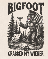 Bigfoot 250 Years of Freedom PNG Digital Download Printable PNG File
