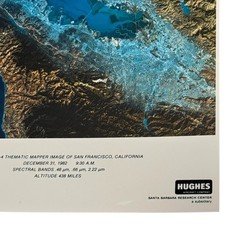 Vintage 1982 Landsat San Francisco Satellite Photograph EOSAT Hughes 16×20 Color