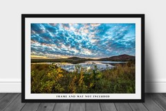 Wichita Mountains Photography Print: Oklahoma Landscape Lake Sunset Sky Photo