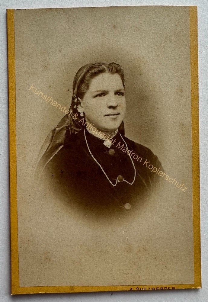 orig. CDV photo photograph old picture woman around 1877 Gmunden costume Upper Austria