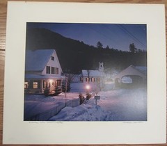 Signed Arthur Griffin photograph Stark, New Hampshire 14″x17″ country snow night