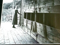 Sturbridge Village Sturbridge Massachusetts Amish Girl Barn Matted 14 X 11 B&W