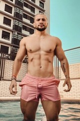[K123] Handsome Man Cute Male Model Showing Off Body Physique Art Photography