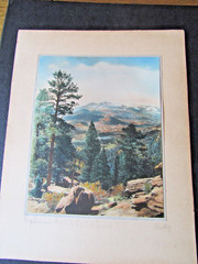 Antique Hand-Tinted Photograph by H. L. STANDLEY: «Longs Peak from Gem Lake Crat