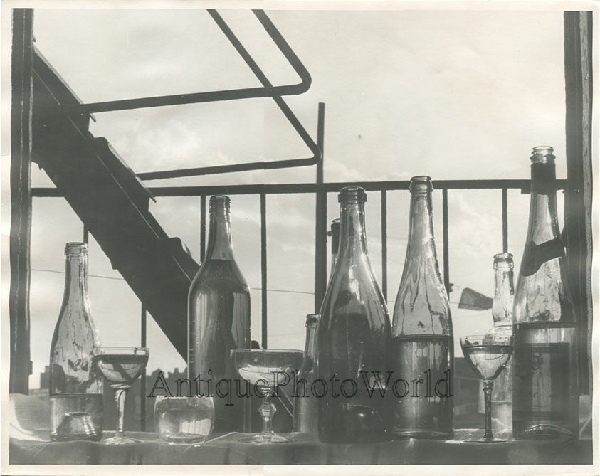Bottles and glasses vintage abstract art photo