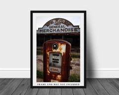 Ethyl Gas Pump Photography Print: Oklahoma Abandoned Roadside Station Photo