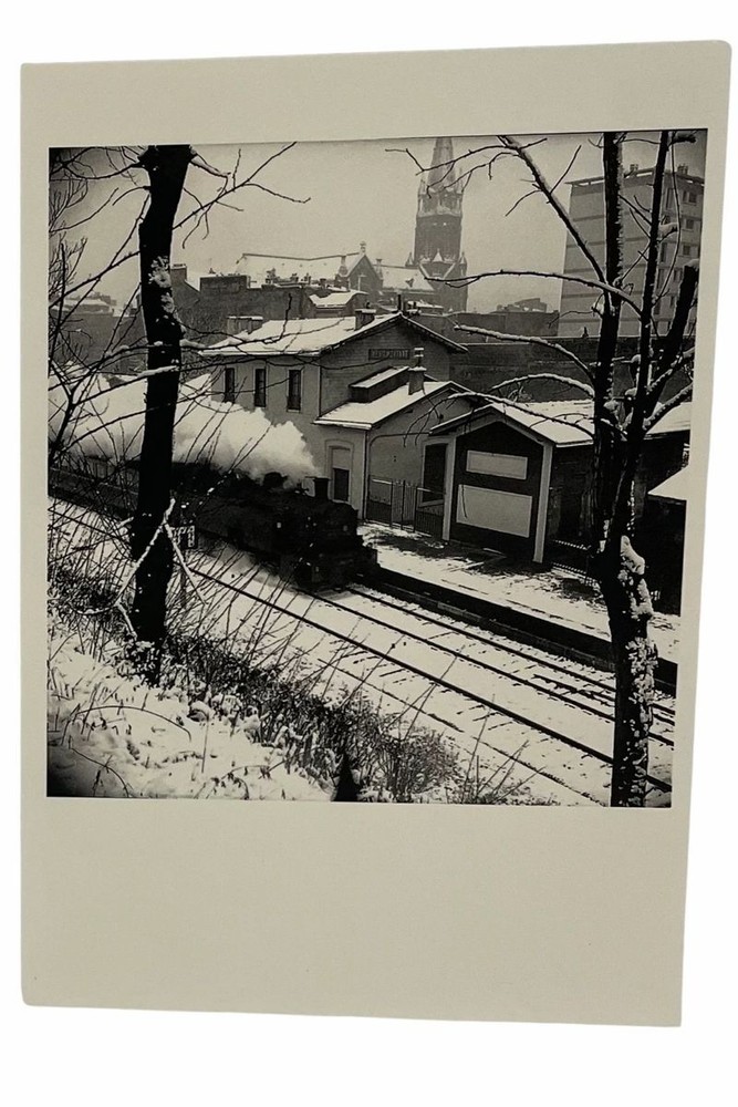 Steam Engine Menilmontant Railway Station Vintage Postcard Blank