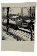 Steam Engine Menilmontant Railway Station Vintage Postcard Blank