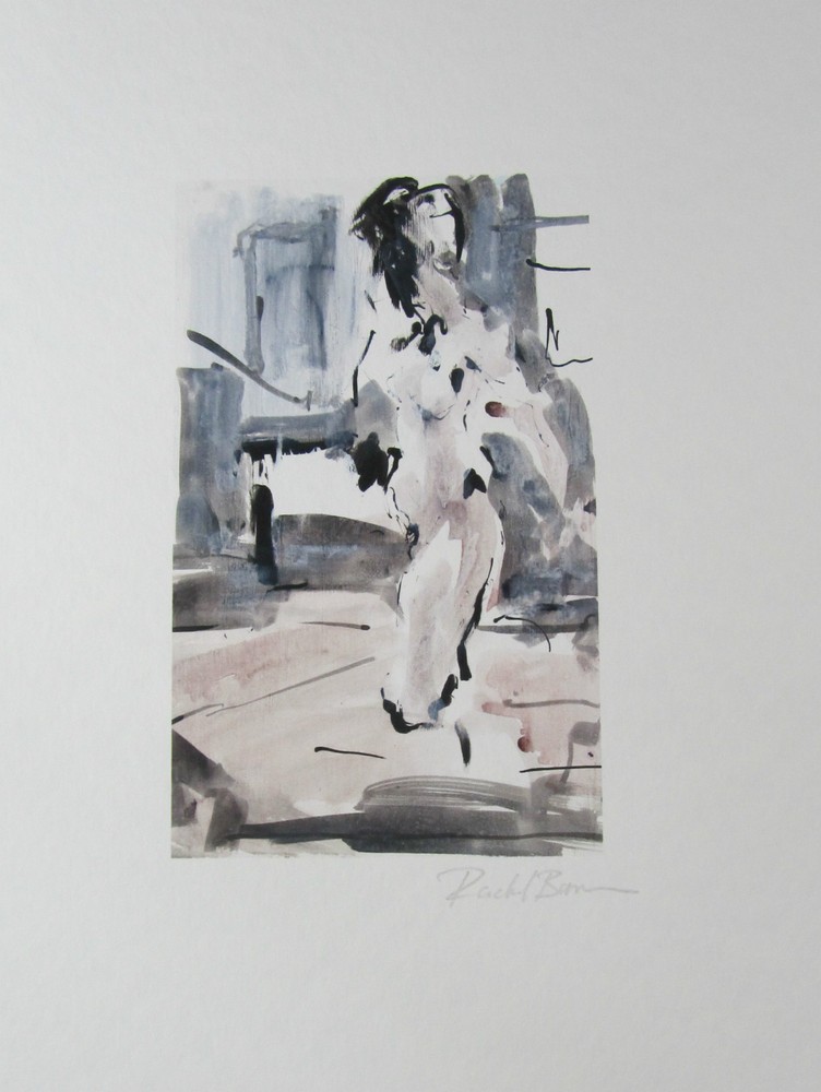 PHOTOGRAPH PHOTO PAINTED PRINT SIGNED MIXED MEDIUM STYLE B&W WASH
