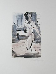 PHOTOGRAPH PHOTO PAINTED PRINT SIGNED MIXED MEDIUM STYLE B&W WASH