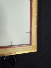 Vtg Original Framed Portrait White Maltese Dogs Gold Color Wood Ready To Hang