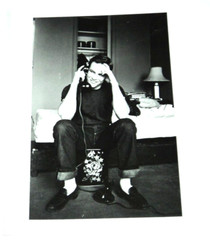 ORIG. PHOTO of young MARLON BRANDO seated on bed w/ telephone by MARTIN HARRIS