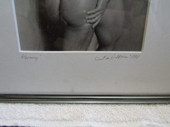 Vintage Gay Interest Real Photo- Framed Nude- Harmony- Signed Wilkison 1998