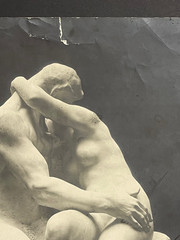 Large Antique Photo Sculpture The Kiss Auguste Rodin Luxembourg Museum