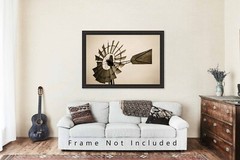 Aermotor Windmill Sepia Tone Iowa Farm Country Photography Print