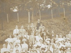Vtg c.1890s Photograph Huge Family Generations Sepia B&W Portrait