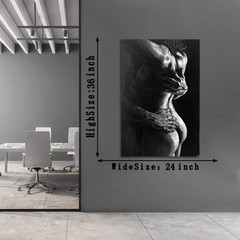 Black and White Wall Art Lover Hug Painting on Canvas Modern Picture for Home…